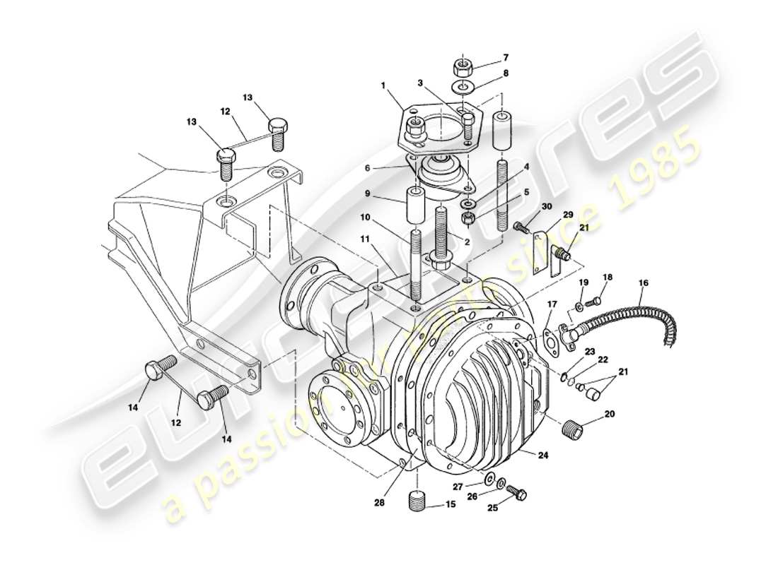 aston martin v8 volante (1999) unità ipoide diagramma delle parti