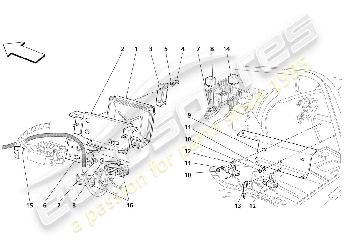 maserati trofeo centraline vano bagagliaio diagramma delle parti
