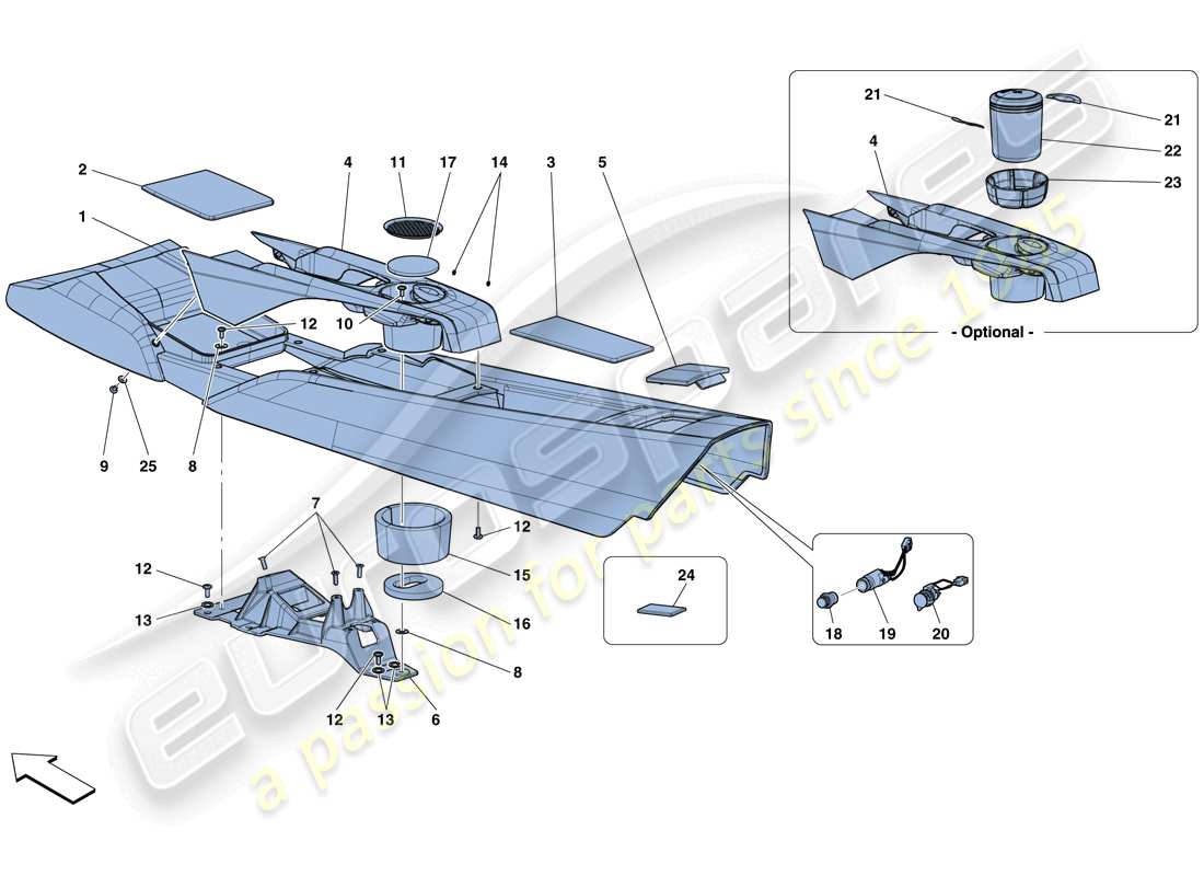 ferrari f12 tdf (europe) tunnel - sottostruttura e accessori diagramma delle parti