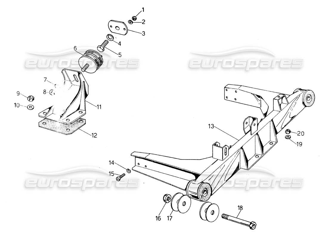 lamborghini countach lp400 sottotelaio motore diagramma delle parti
