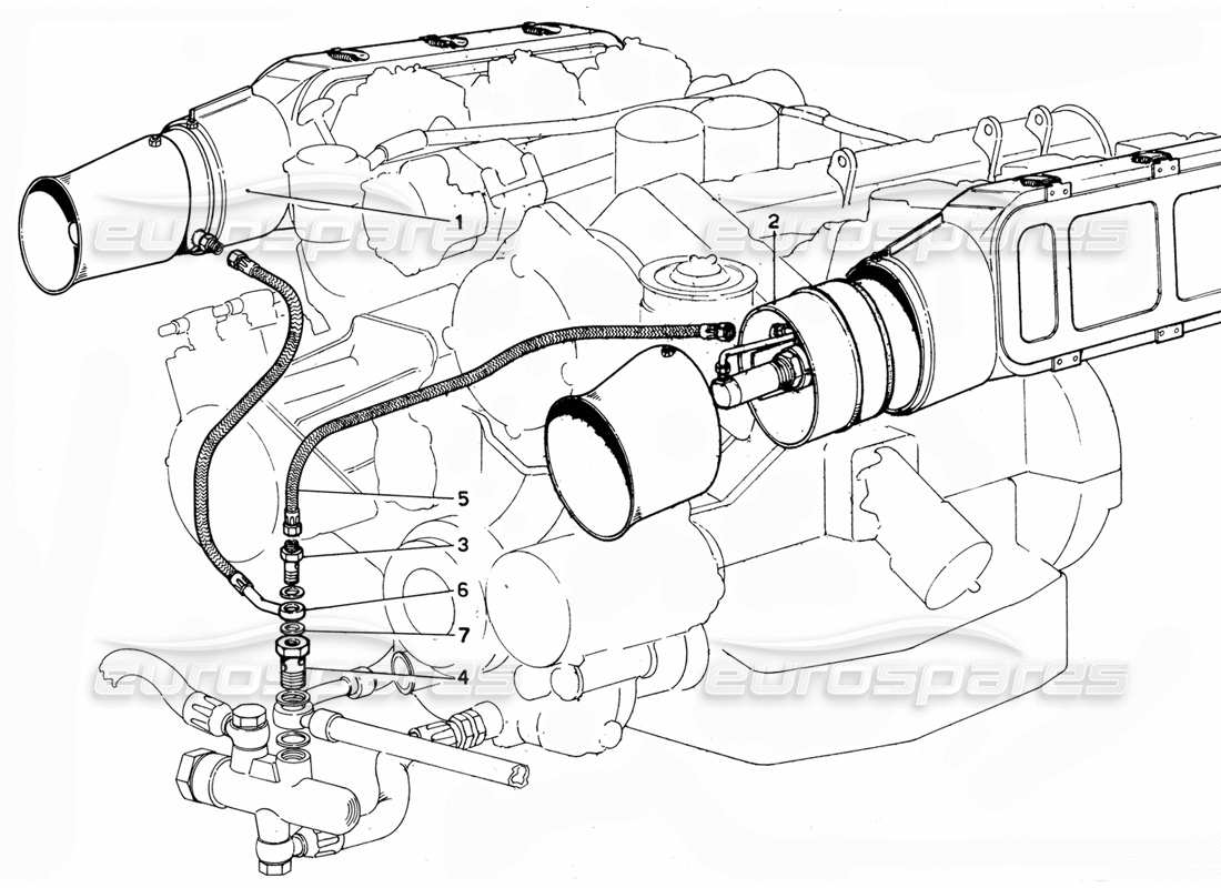 ferrari 365 gtc4 (mechanical) valvola della pressione dell'aria: diagramma delle parti di revisione