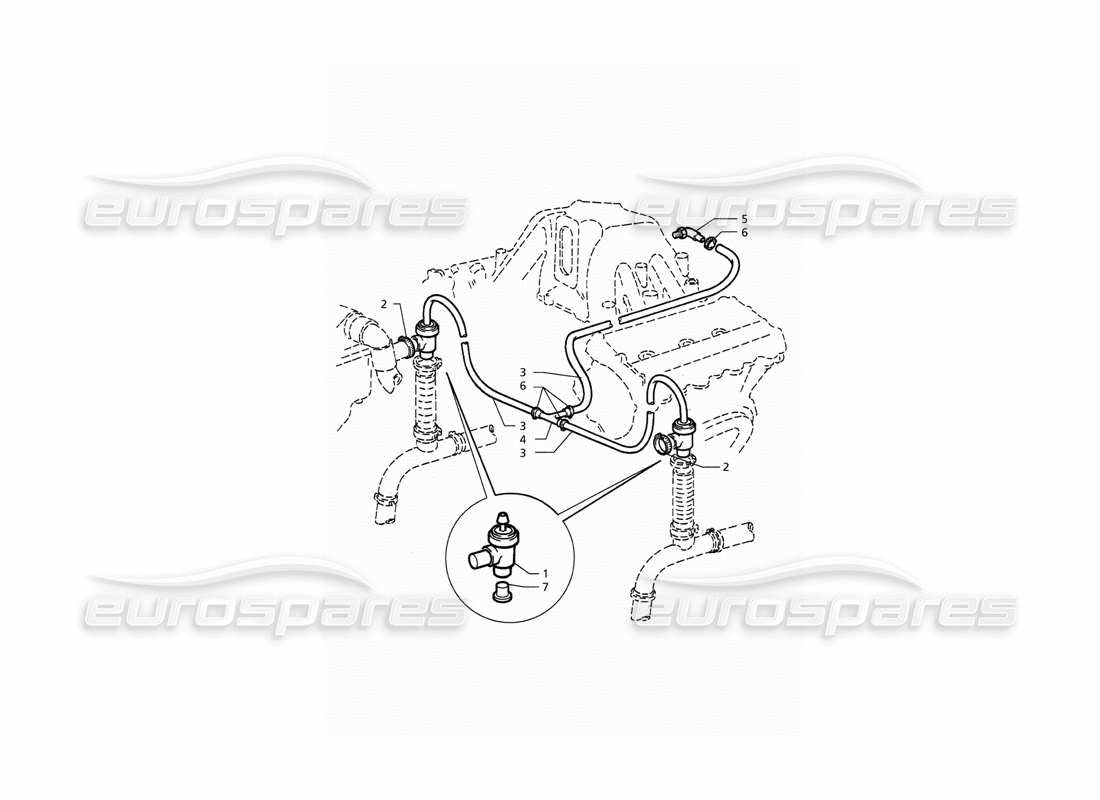 maserati qtp. 3.2 v8 (1999) diagramma delle parti del sistema con valvola pop-off