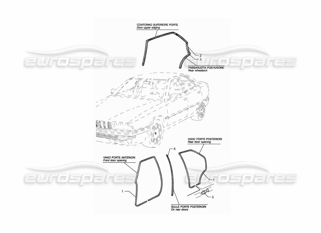 maserati qtp. 3.2 v8 (1999) diagramma delle parti delle guarnizioni esterne