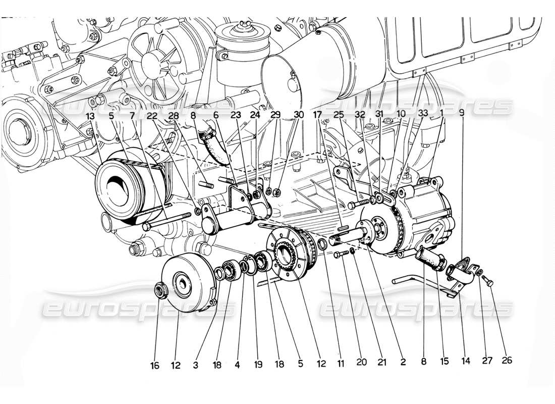 ferrari 365 gtc4 (mechanical) pompa pneumatica usa - diagramma delle parti di revisione