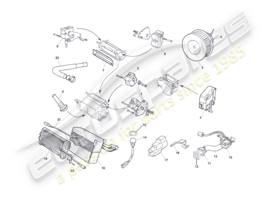aston martin vanquish (2007) moduli di controllo diagramma delle parti