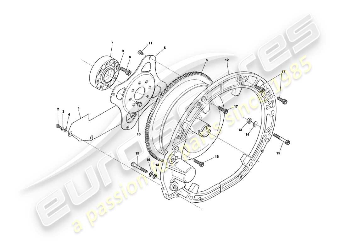 aston martin v8 coupe (2000) diagramma delle parti del convertitore di coppia