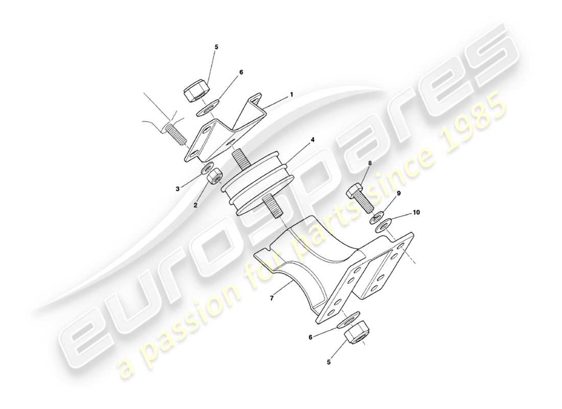 aston martin v8 coupe (2000) supporti del motore diagramma delle parti