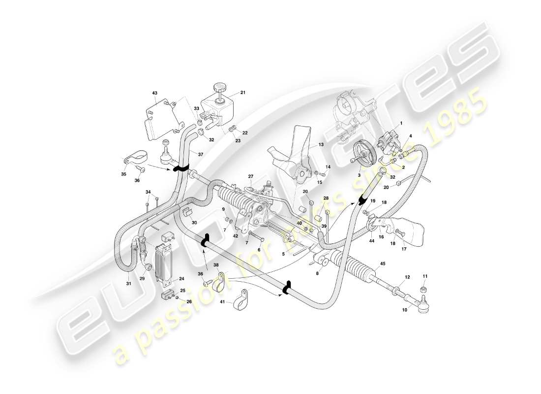 aston martin db7 vantage (2004) schema delle parti servosterzo