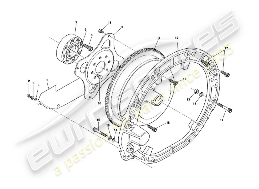 aston martin v8 volante (2000) convertitore di coppia diagramma delle parti