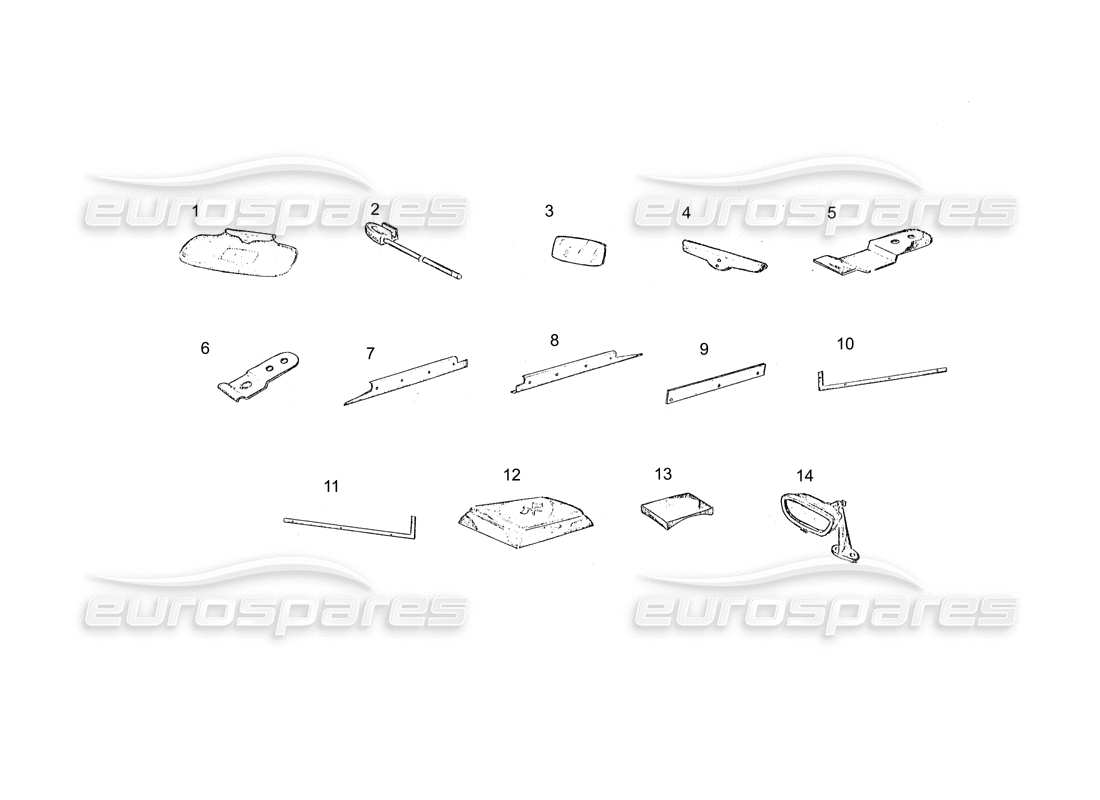 ferrari 250 gt (coachwork) raccordi (continua) schema delle parti