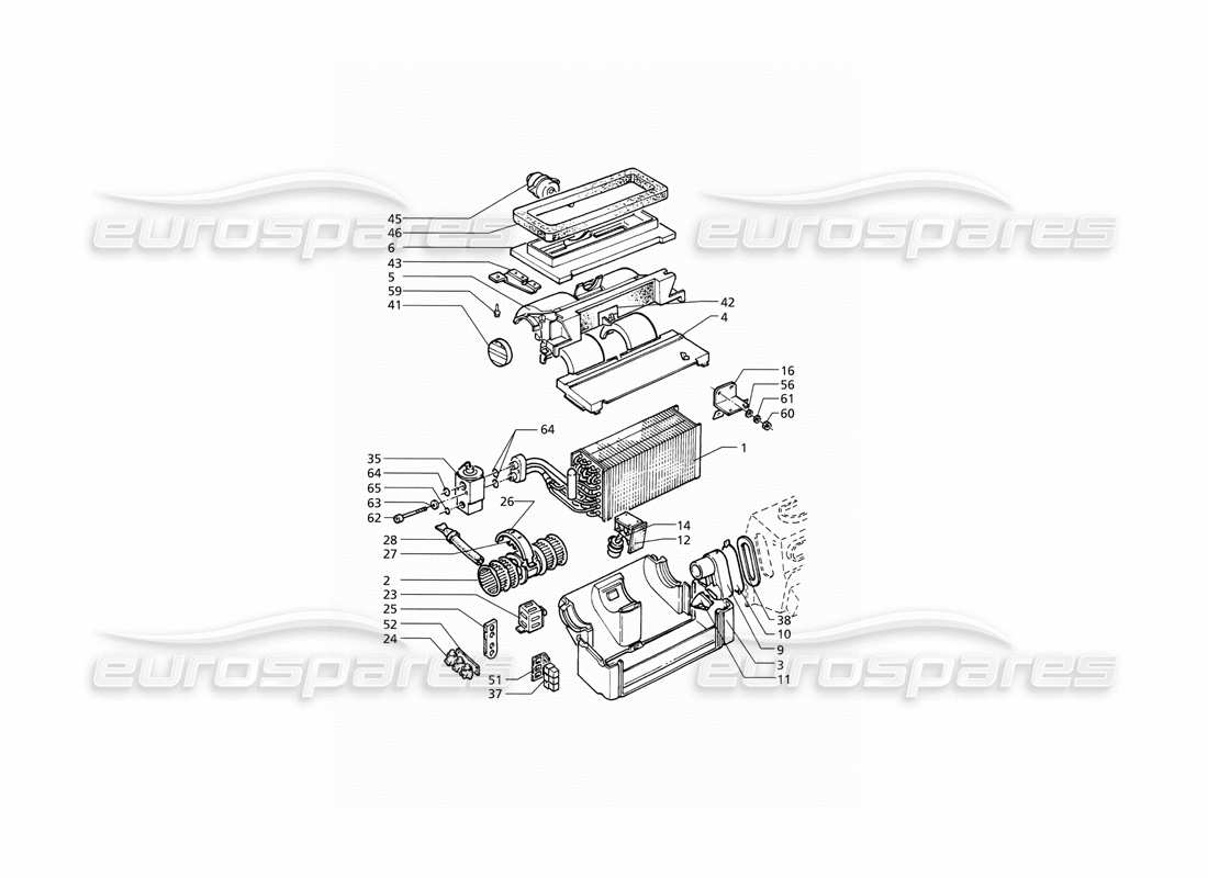 maserati qtp v8 (1998) gruppo climatizzatore automatico (rhd) diagramma delle parti