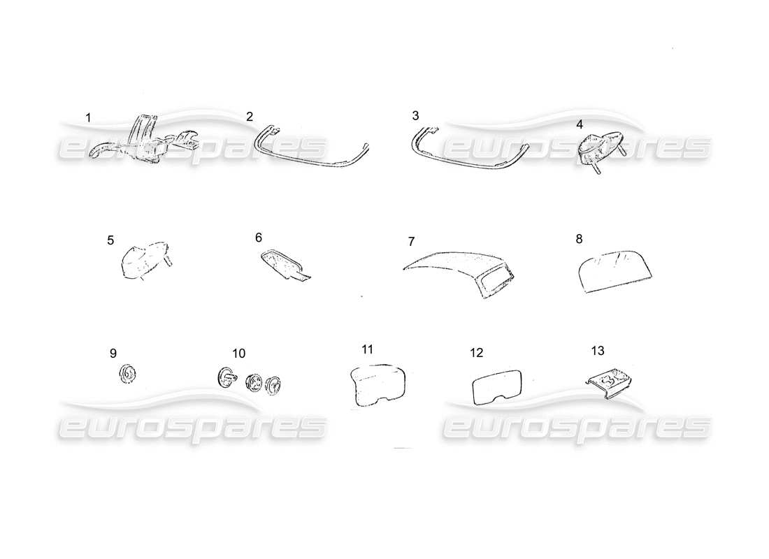 ferrari 250 gt (coachwork) capote cabriolet (continua) diagramma delle parti