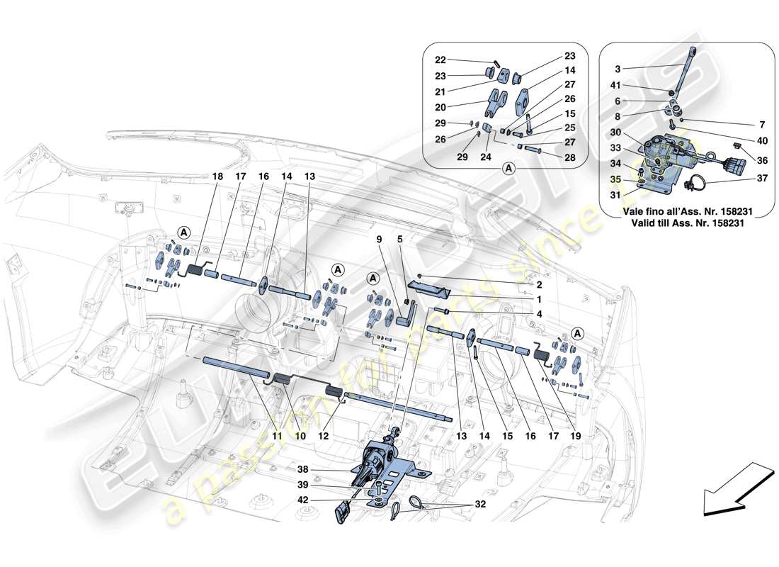 ferrari 488 spider (rhd) diagramma delle parti aero attivo posteriore