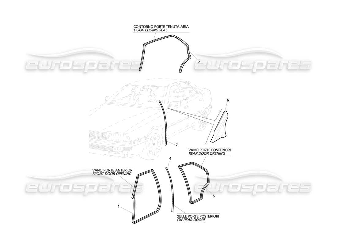 maserati qtp v8 evoluzione guarnizioni esterne diagramma delle parti