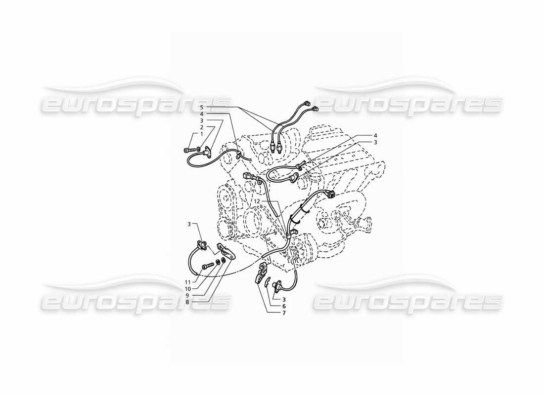 maserati qtp. 3.2 v8 (1999) temporizzazione del sistema di accensione: diagramma delle parti dei sensori