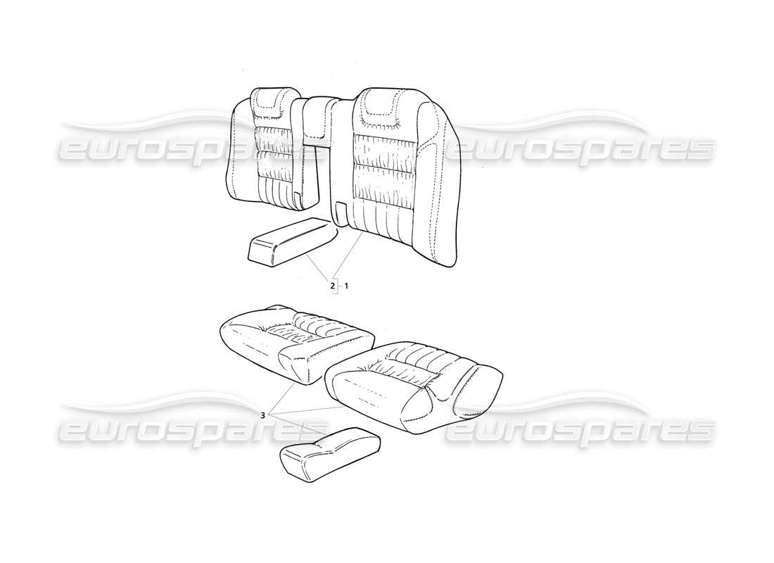 maserati qtp v8 evoluzione schema delle parti della tappezzeria del sedile posteriore