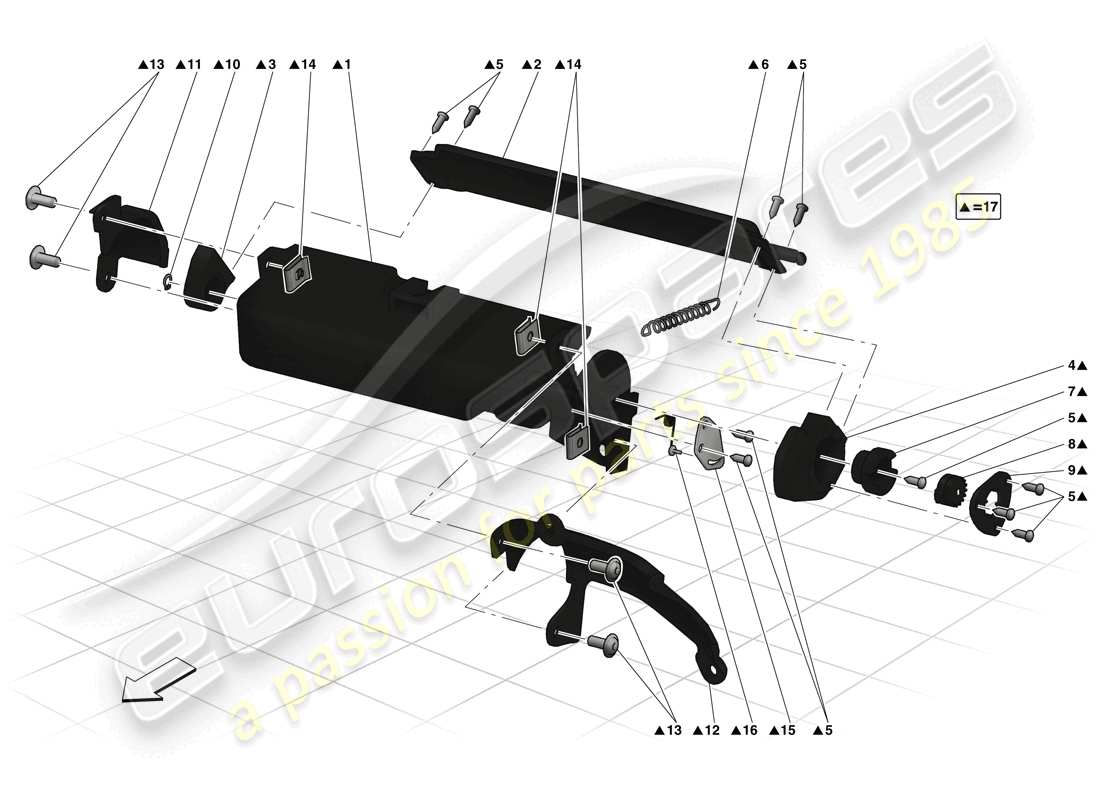 ferrari laferrari (usa) vano portaoggetti diagramma delle parti