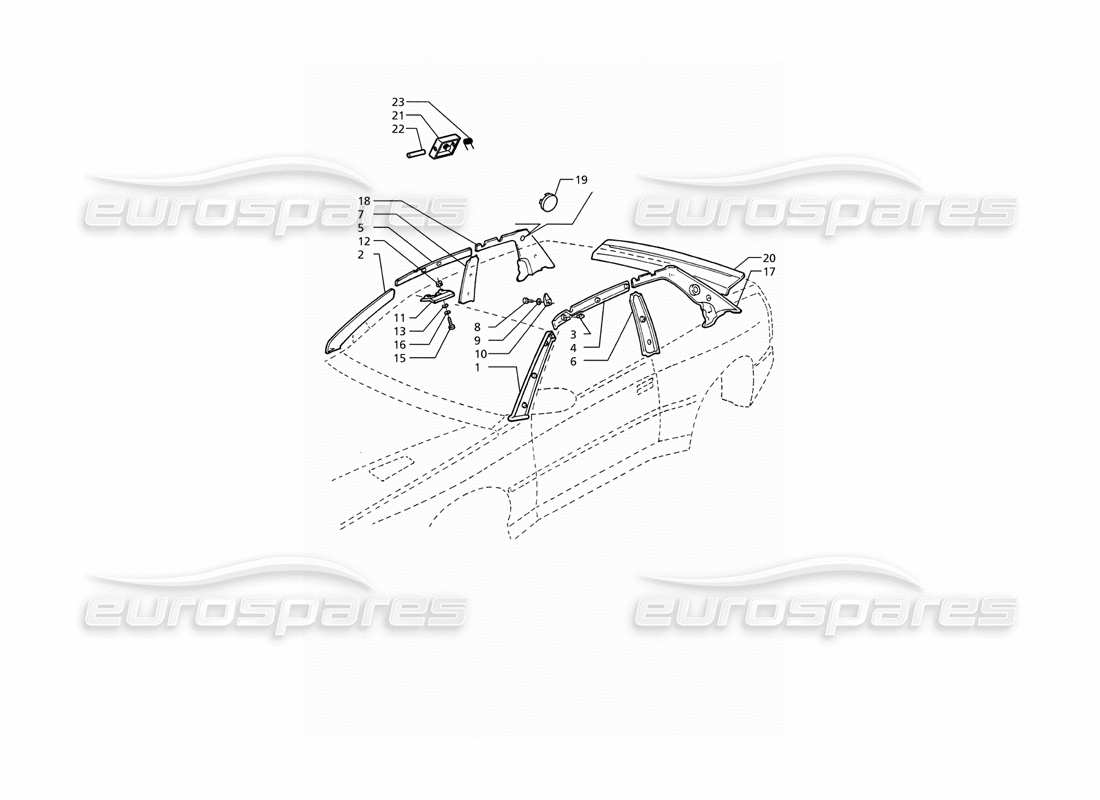 maserati ghibli 2.8 (abs) rifiniture interne: pilastri diagramma delle parti