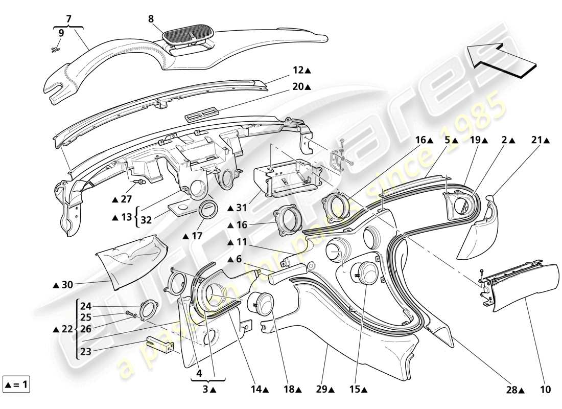 maserati trofeo pannello di controllo diagramma delle parti