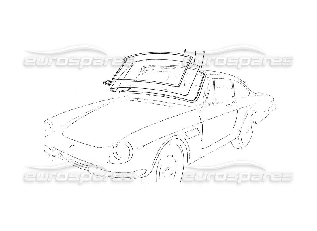 ferrari 330 gtc (coachwork) diagramma delle parti dello schermo anteriore