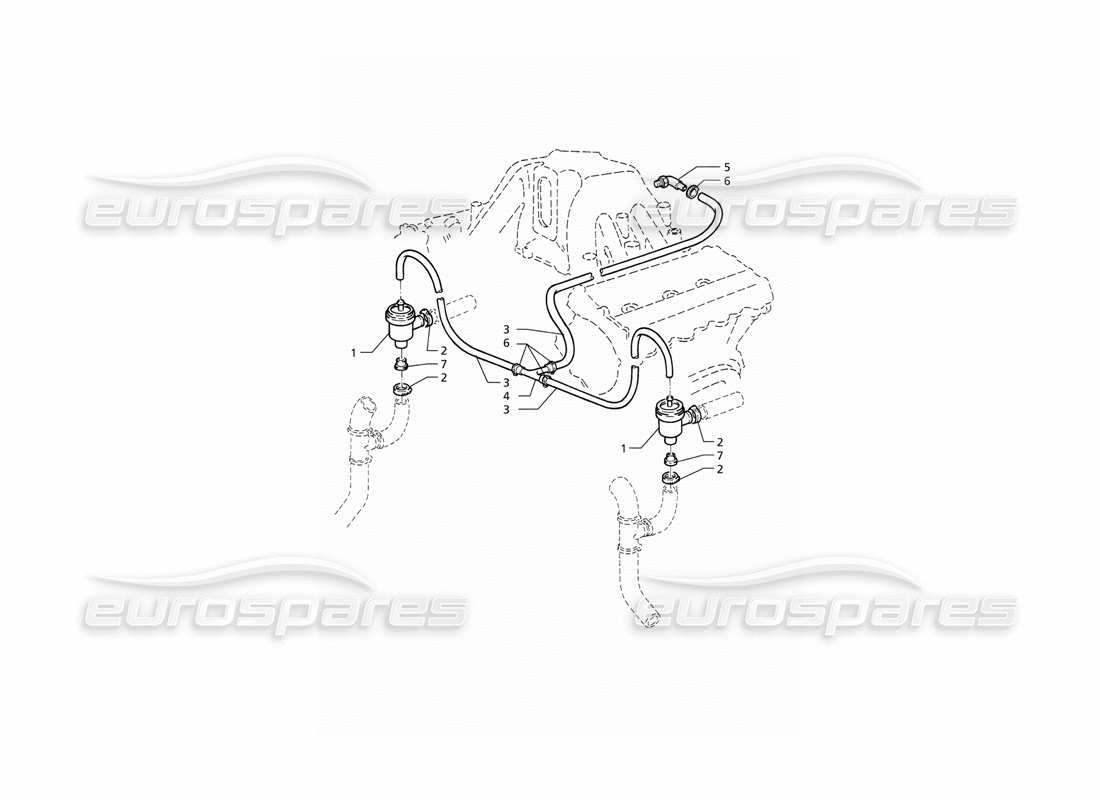maserati qtp v6 (1996) sistema con valvola pop-off diagramma delle parti