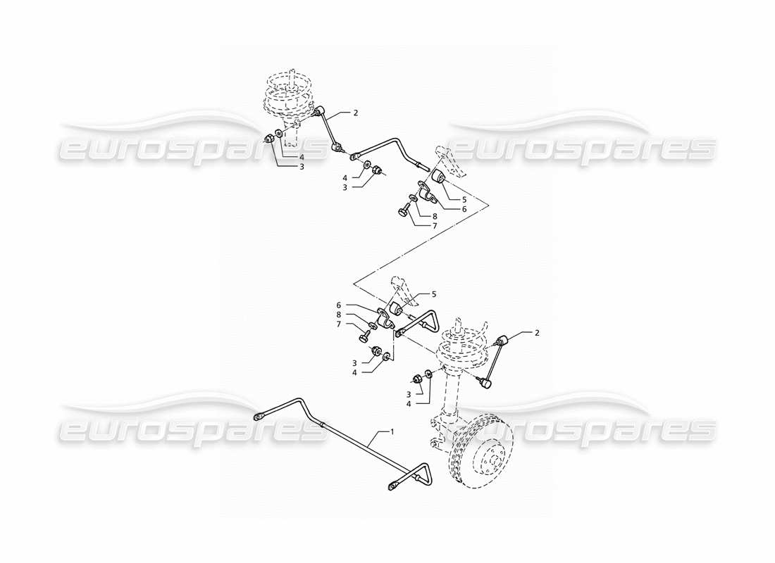 maserati ghibli 2.8 (abs) barra stabilizzatrice diagramma delle parti