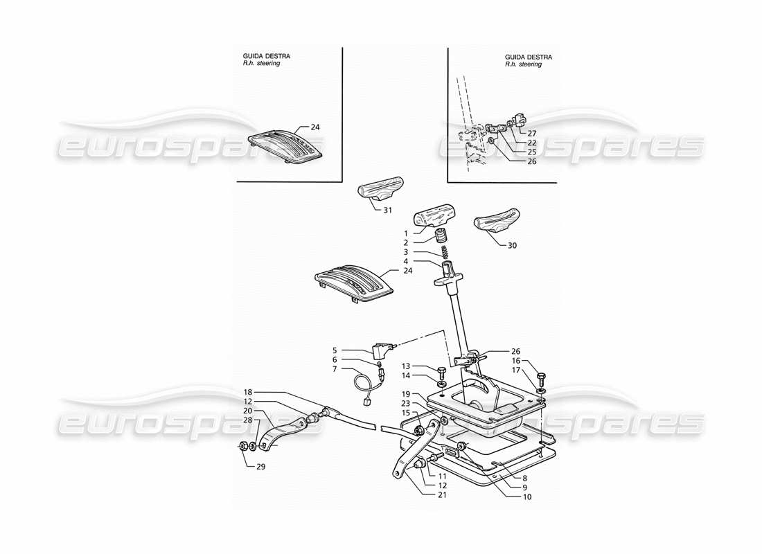 maserati ghibli 2.8 (abs) trasmissione automatica (4hp) controlli esterni diagramma delle parti