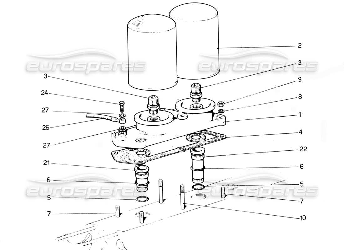 ferrari 365 gtc4 (mechanical) filtro dell'olio - diagramma delle parti di revisione