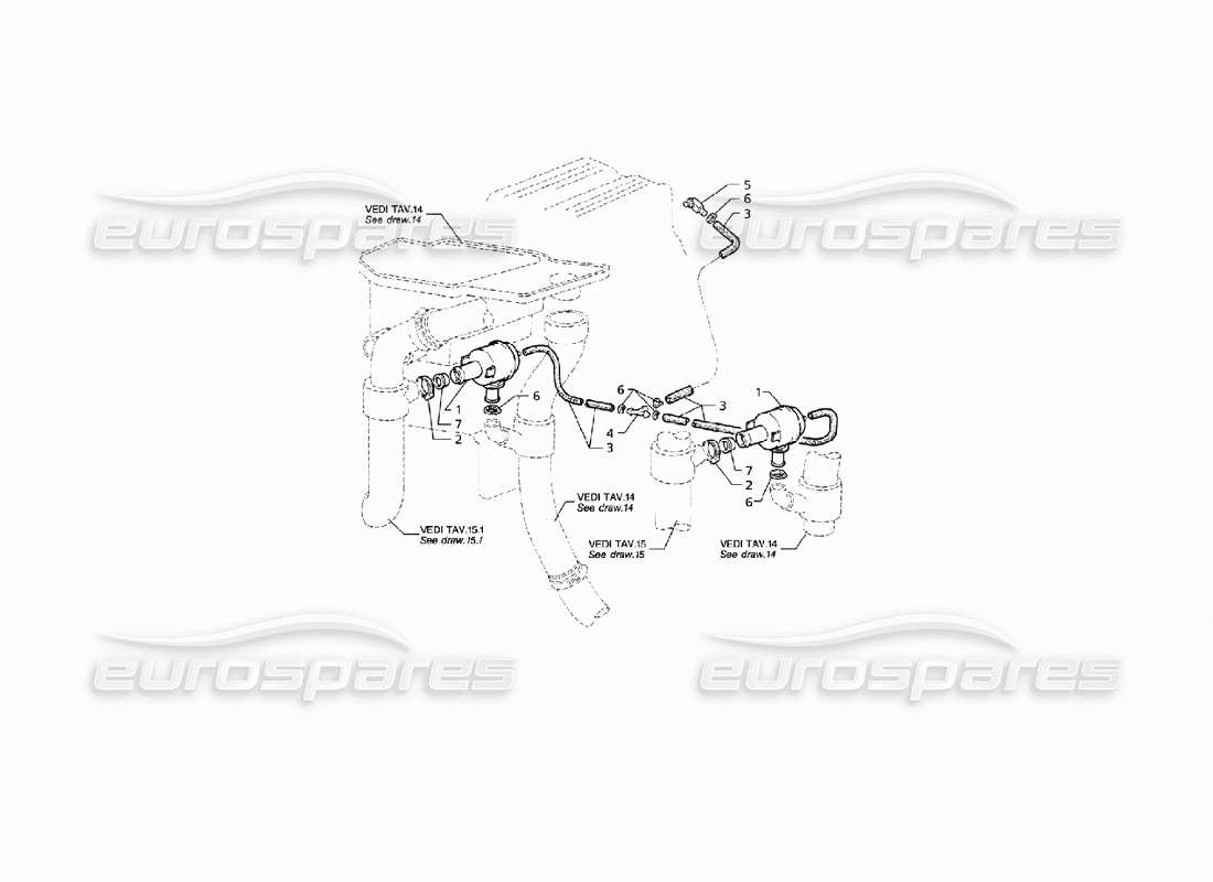 maserati qtp v8 (1998) sistema di valvole pop-off diagramma delle parti