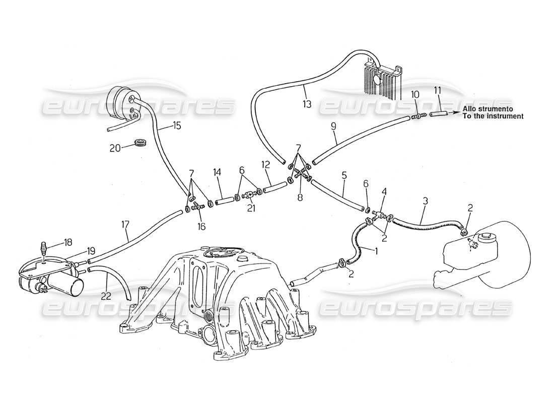 maserati 2.24v sistema di vuoto diagramma delle parti