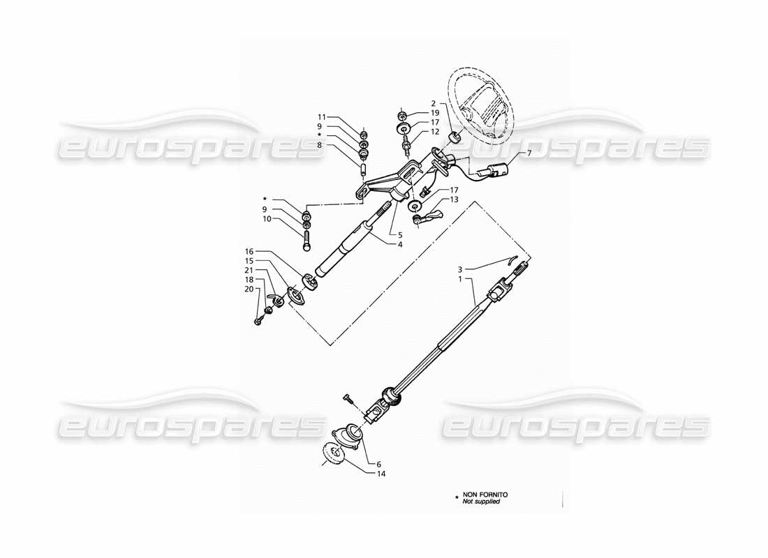 maserati qtp. 3.2 v8 (1999) diagramma delle parti del piantone dello sterzo