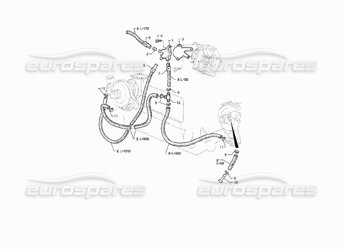 maserati qtp v8 (1998) aumenta il sistema di controllo diagramma delle parti