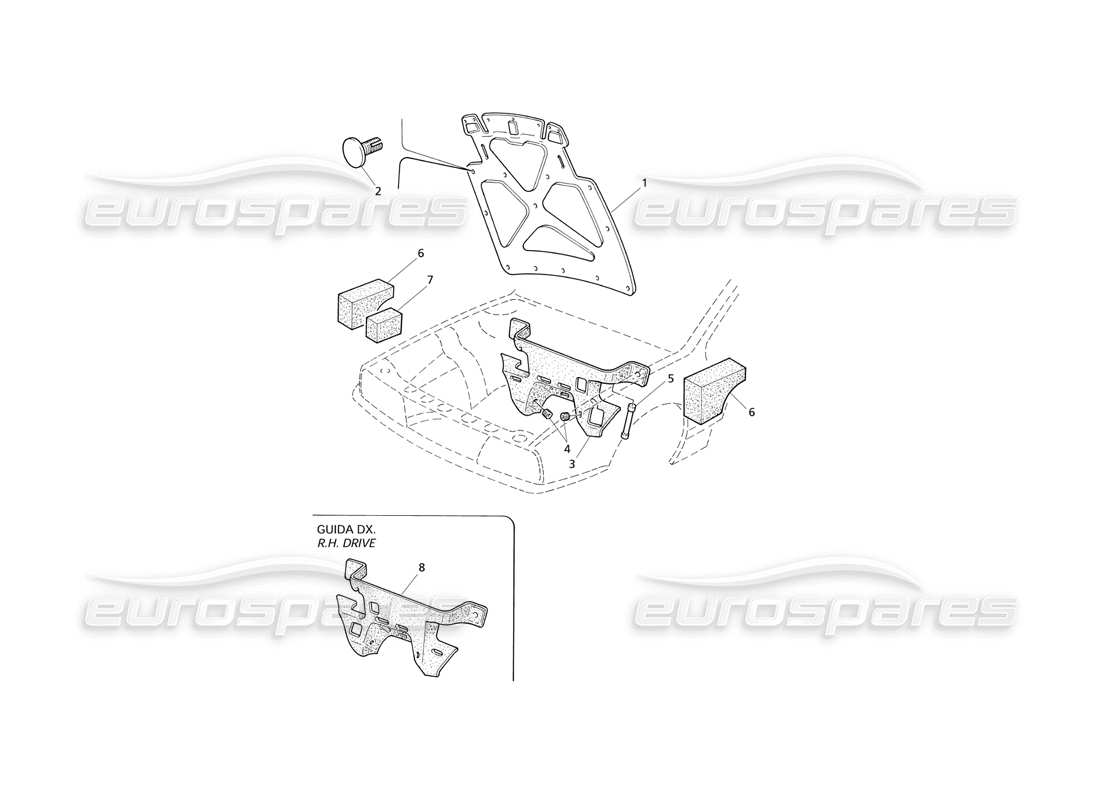 maserati qtp v8 evoluzione diagramma delle parti delle coperture del cofano e del vano motore