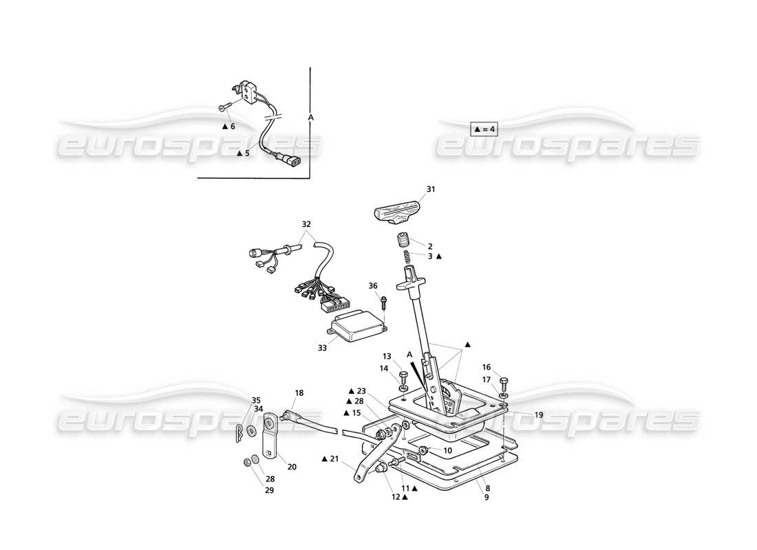 maserati qtp v6 evoluzione comandi esterni del cambio automatico diagramma delle parti