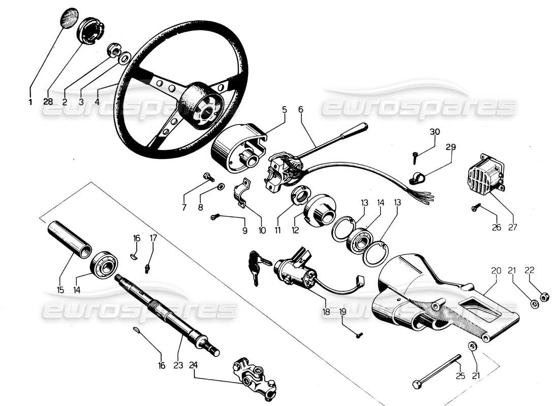 lamborghini espada piantone dello sterzo diagramma delle parti