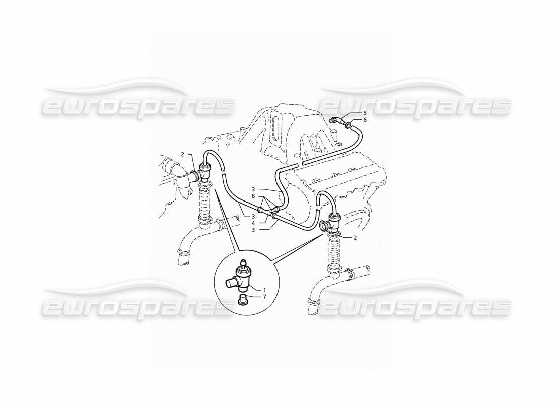 maserati ghibli 2.8 (abs) sistema con valvola pop-off diagramma delle parti