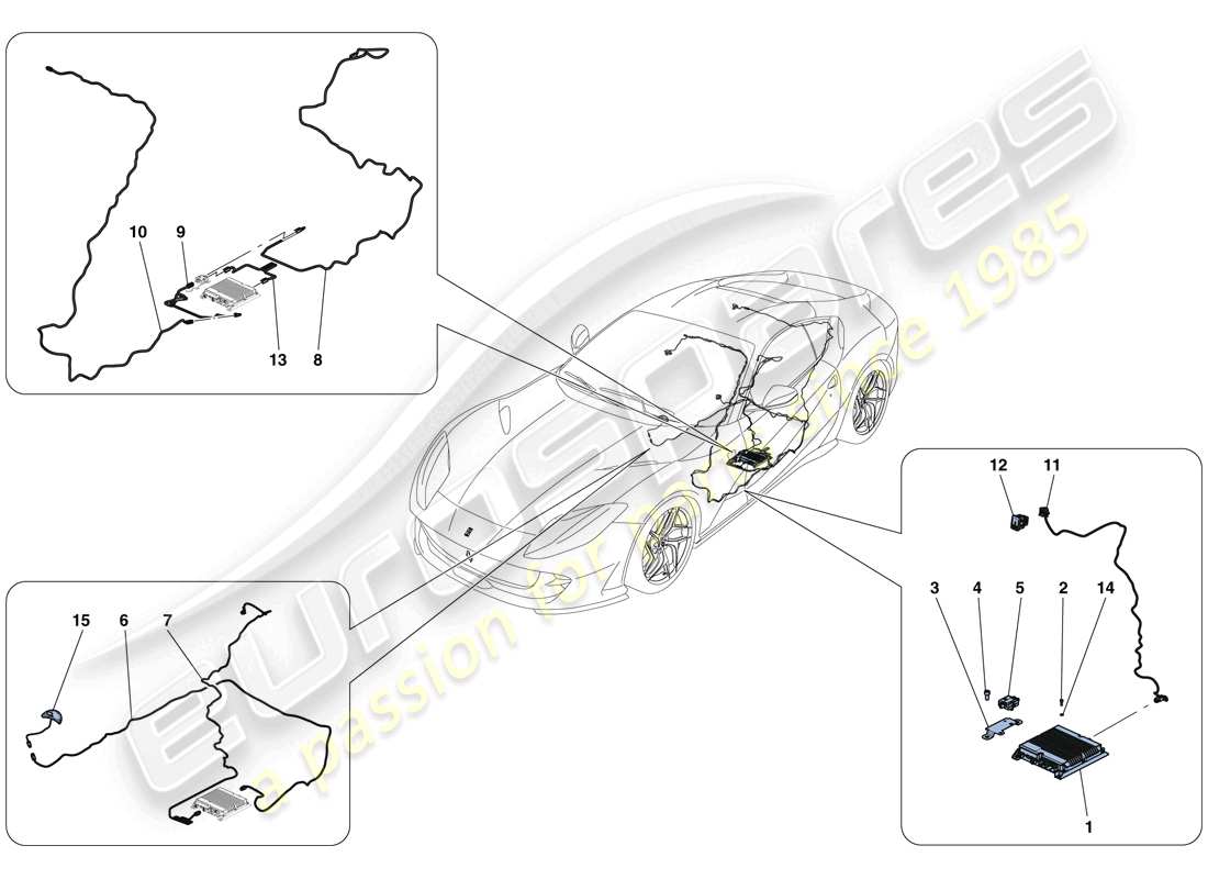 ferrari 812 superfast (usa) diagramma delle parti di telemetria