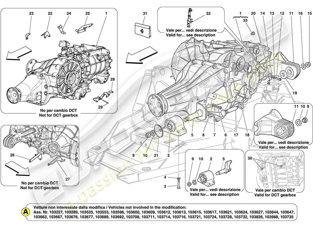ferrari california (usa) alloggiamento del cambio diagramma delle parti