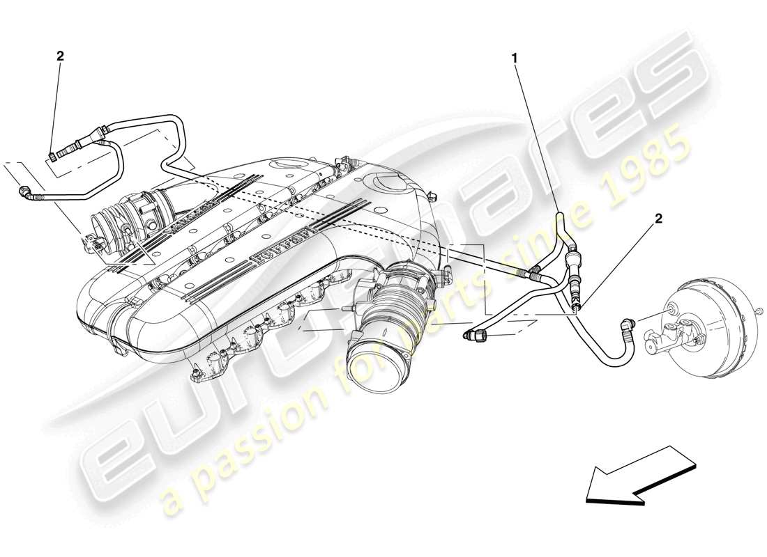 ferrari 599 gto (europe) schema delle parti del sistema di servosterzo