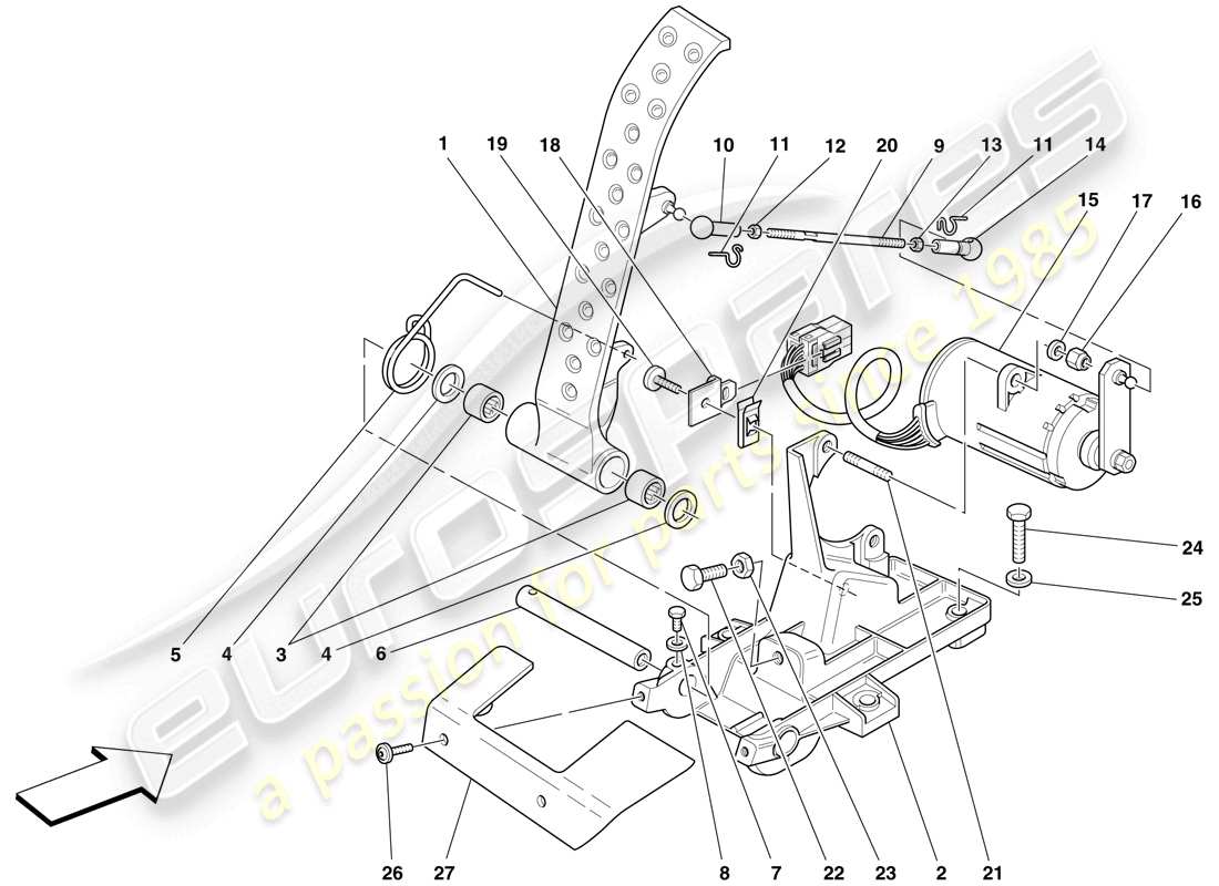 ferrari f430 scuderia (rhd) pedale acceleratore elettronico schema delle parti