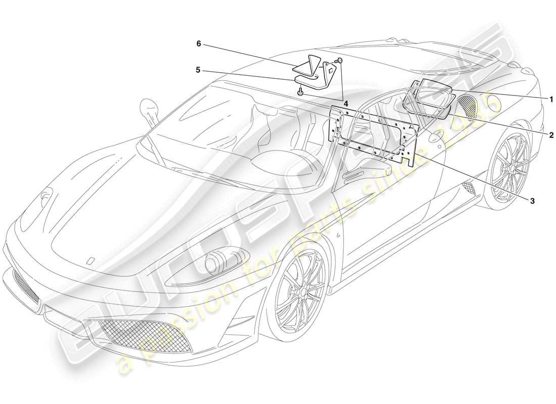 ferrari f430 scuderia (rhd) diagramma delle parti isolante