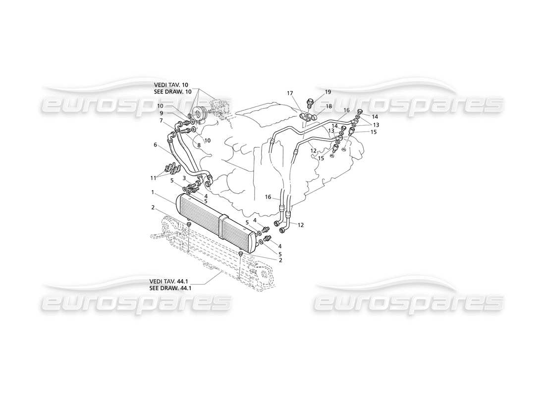 maserati qtp v8 evoluzione raffreddamento olio motore - at diagramma delle parti