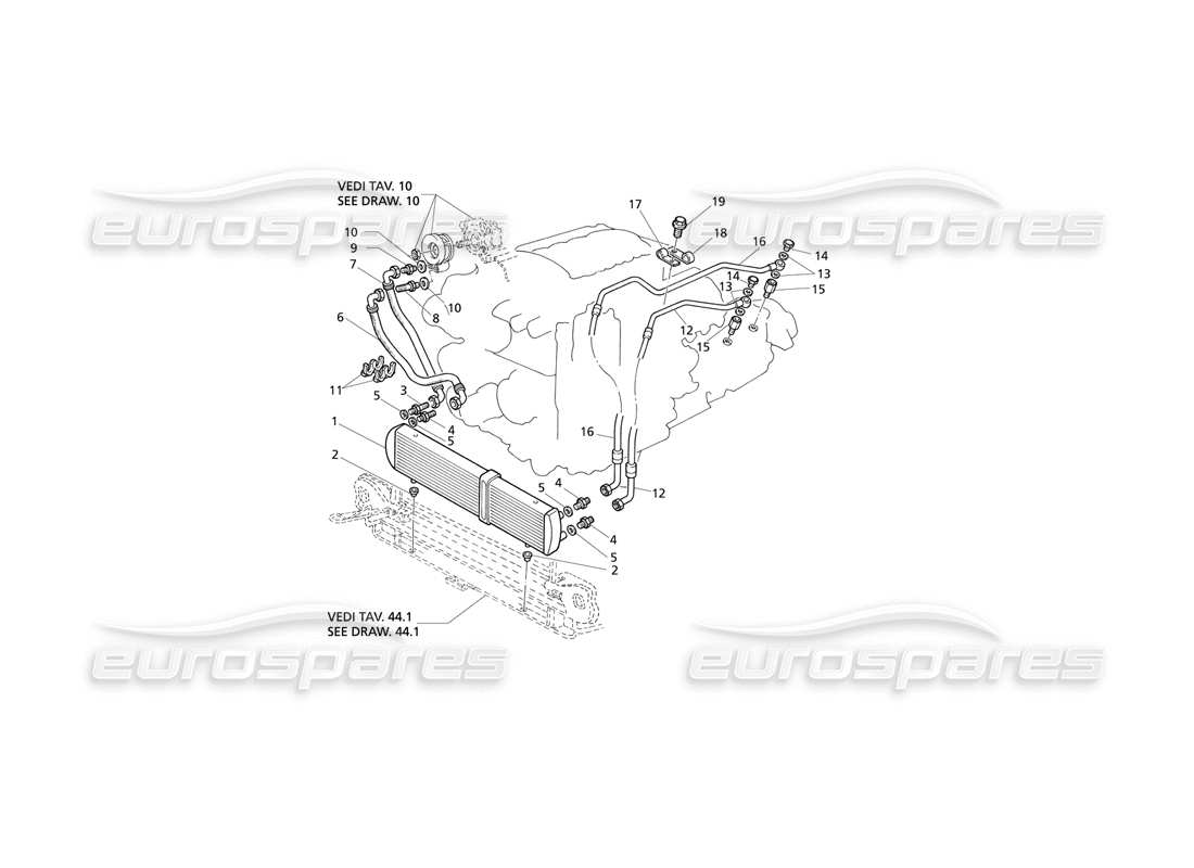 maserati qtp v6 evoluzione raffreddamento dell'olio motore - diagramma delle parti at