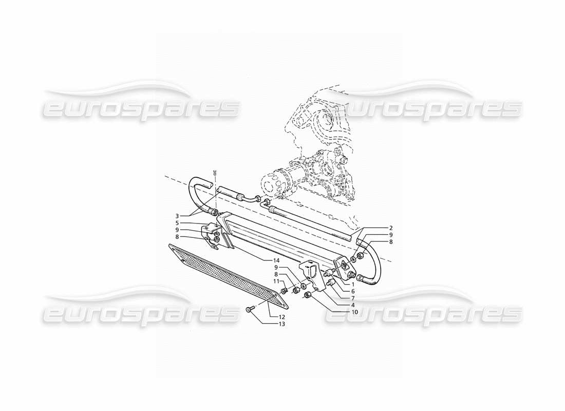 maserati ghibli 2.8 (abs) diagramma delle parti del raffreddamento dell'olio motore
