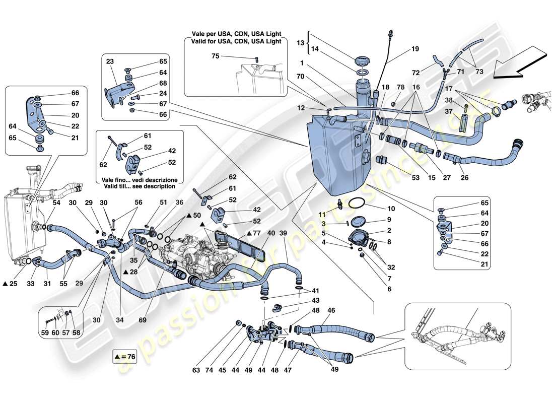 ferrari f12 berlinetta (usa) sistema di lubrificazione: serbatoio diagramma delle parti
