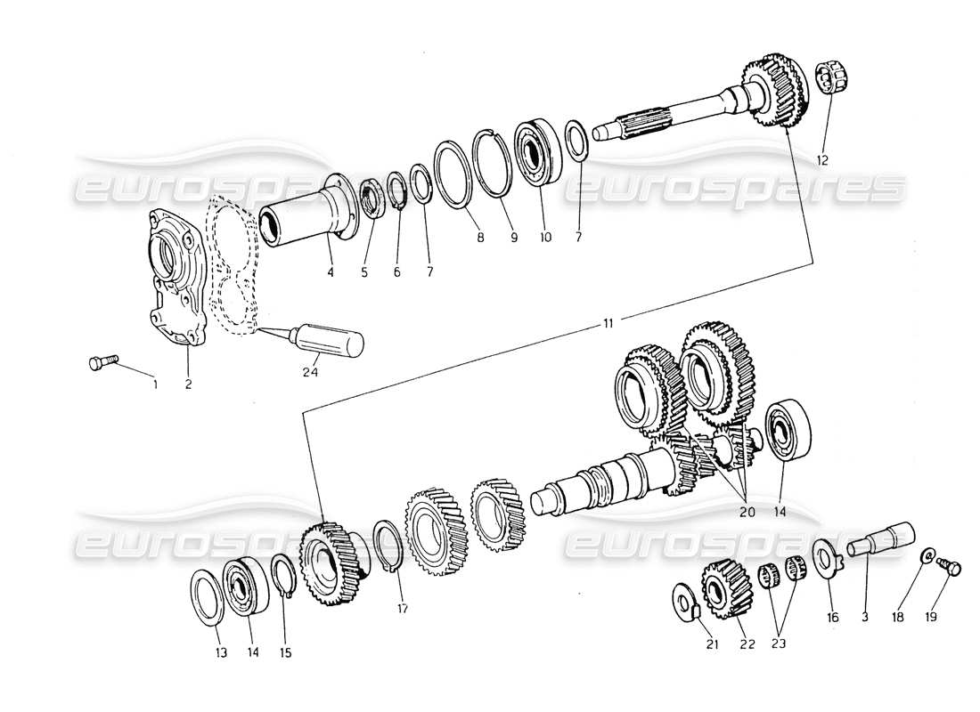 maserati 418 / 4.24v / 430 schema delle parti del cambio, albero di rinvio zf