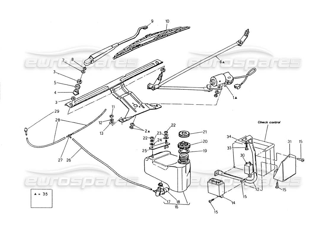maserati 418 / 4.24v / 430 tergicristallo, sterzo destro diagramma delle parti