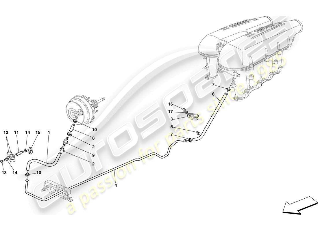 ferrari f430 coupe (usa) schema delle parti del sistema di servosterzo