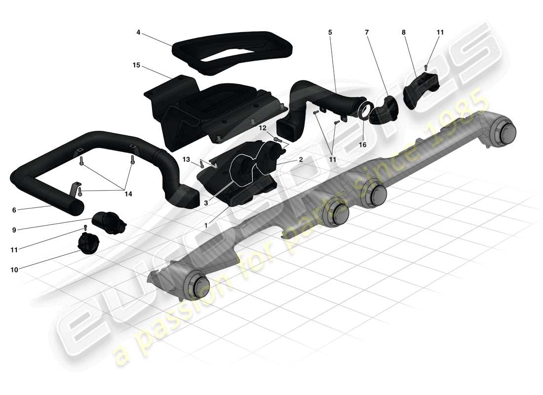 ferrari laferrari (usa) condotti aria cruscotto diagramma delle parti