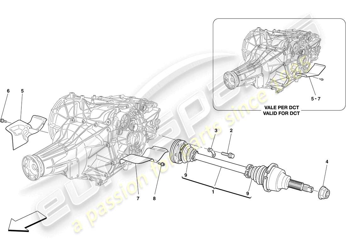 ferrari california (usa) semi differenziali e assali posteriori diagramma delle parti